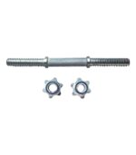 Barra mancuerna Maciza Cromada Meiso 38 cm con Roscas