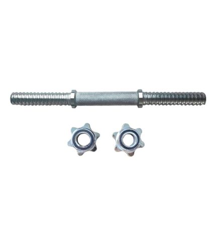 Barra mancuerna Maciza Cromada Meiso 38 cm con Roscas